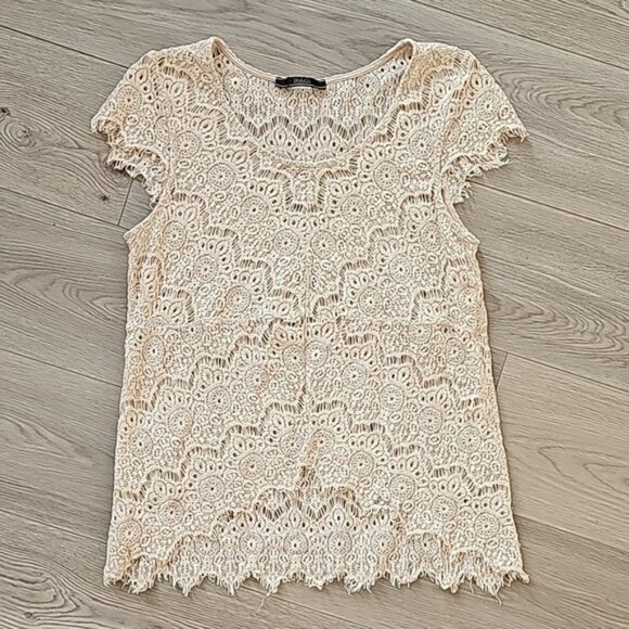 Dulcie Whimsical Fairycore Crochet Lace Blouse - Picture 1 of 9